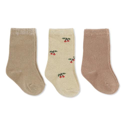 KONGES SLØJD - JACQUARD LUREX SOCKS 3-PK TUSCANY