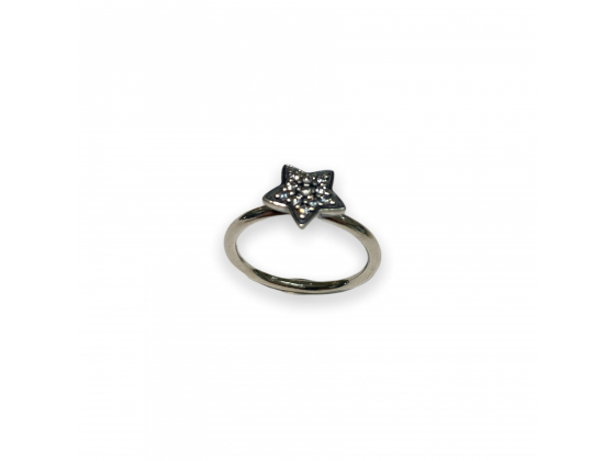 Sølv ring cubic zirkonia stjerne