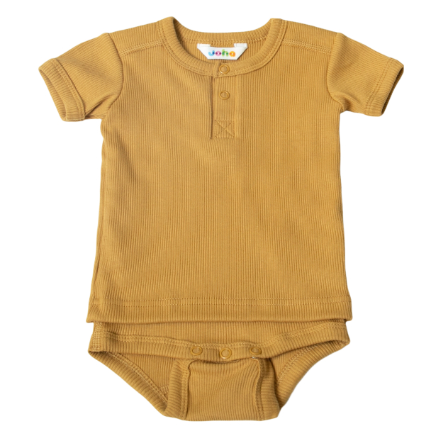 Body m/t-skjorte Rib - Mustard