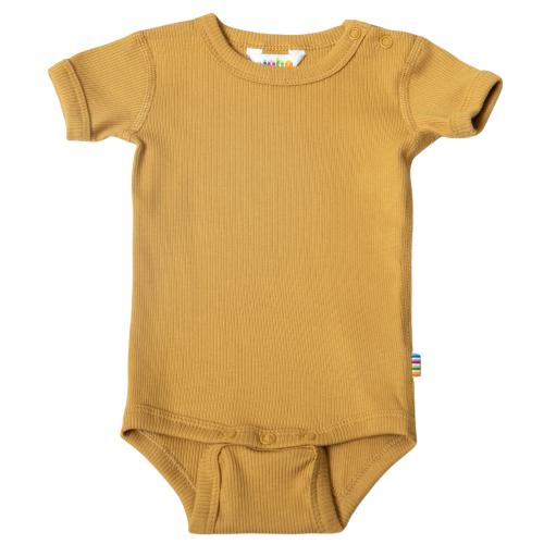 JOHA - BODY M/KORT ARM RIB MUSTARD