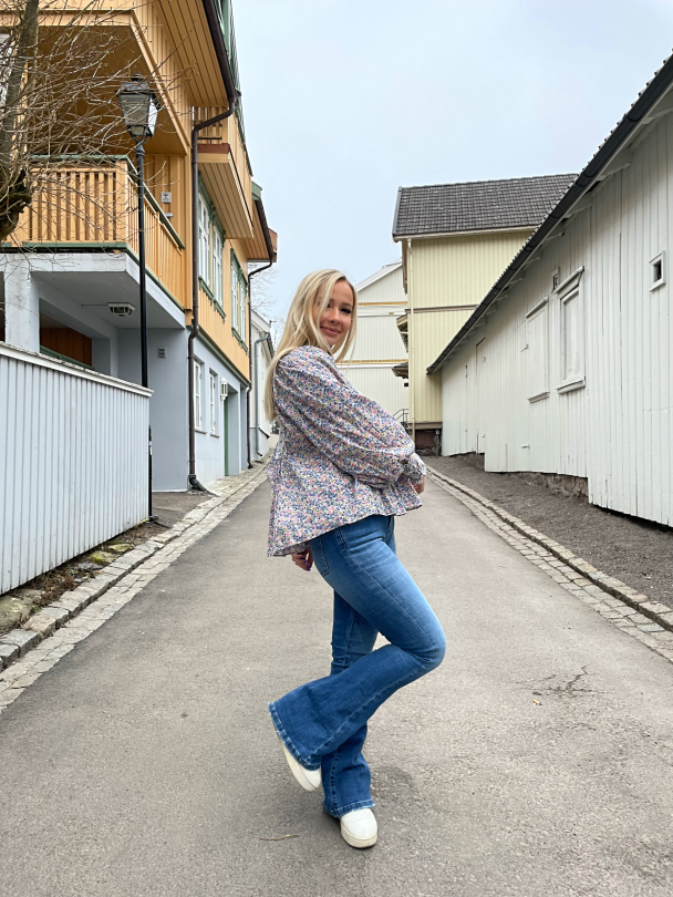 Cotton Slub Blouse - Blue Garden  - Image 6