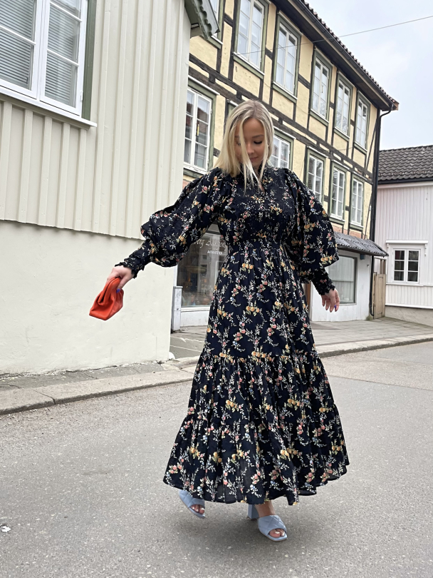 Cotton Slub Maxi Dress - Midnight Field  - Image 1