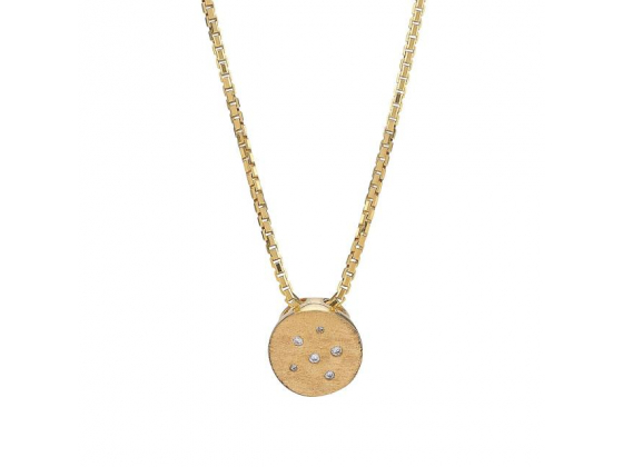 Golden silver necklace m. cubic zirkonia