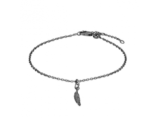 Ox. silver bracelet feather