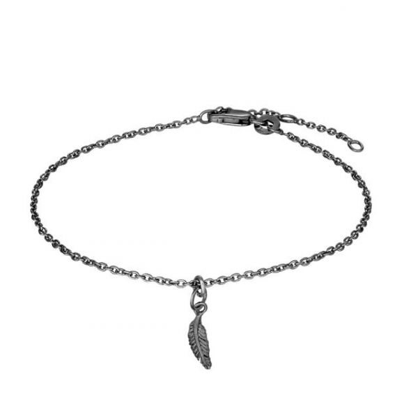 Ox. silver bracelet feather