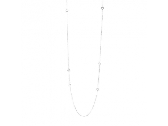 Silver rhodium-plated necklace heart