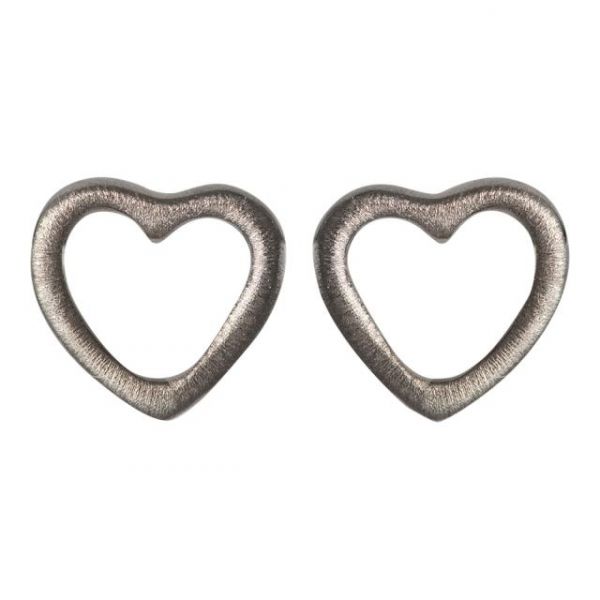 Ox. silver earrings heart