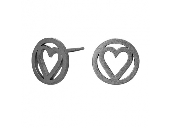 Ox. silver earrings heart