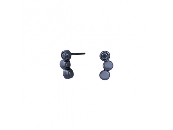 Black rhodium-plated silver earrings 