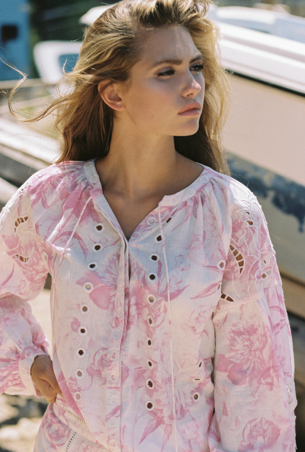 Delphine Blouse - Pink Garden   - Image 5