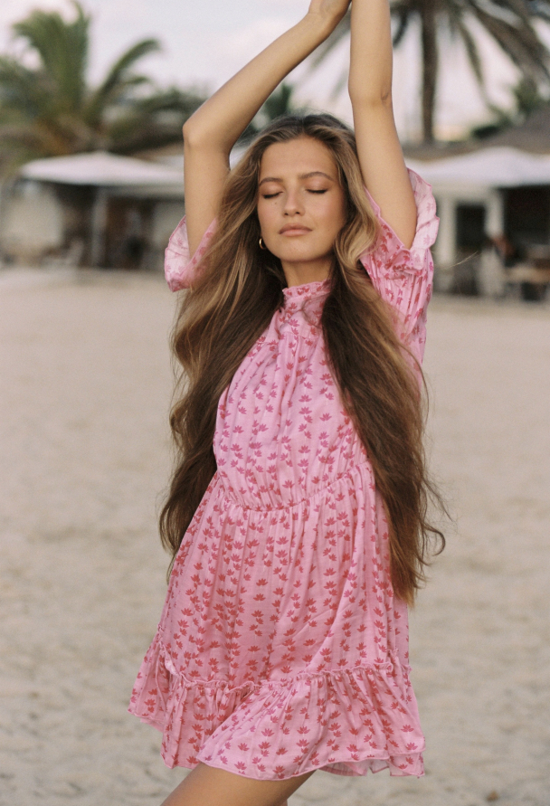 Sophie Mini Dress - Pink Tulip  - Image 5