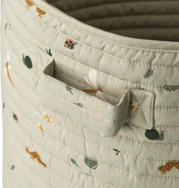 Lia Quilted Basket - Nature/Mist Mix - Image 2