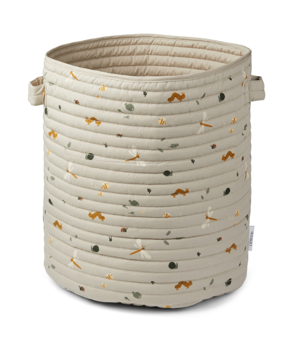 Lia Quilted Basket - Nature/Mist Mix - Image 1
