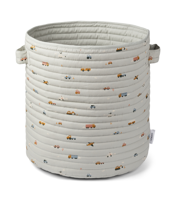 Lia Quilted Basket - Vehicles/Dove Blue Mix - Image 1