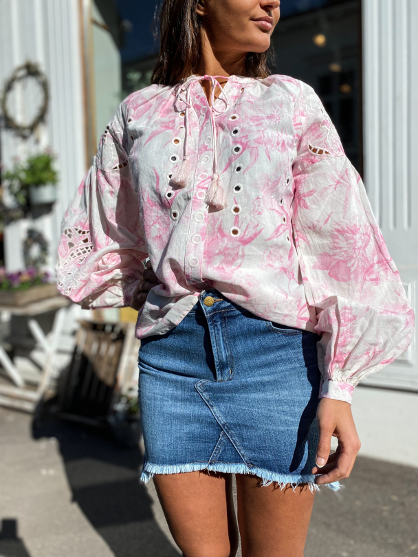 Delphine Blouse - Pink Garden   - Image 1