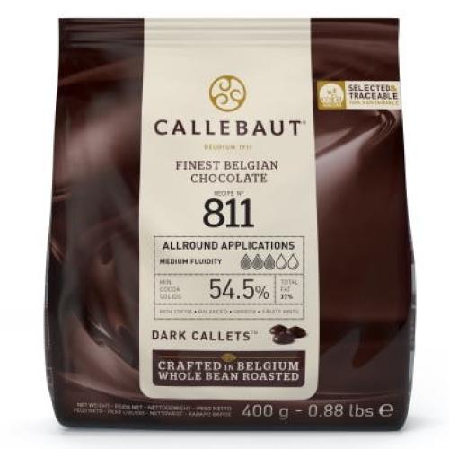 Callebaut, mørk sjokolade, pellets, 54,5%, 400g