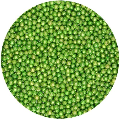 Sukkerperler, metallic grønn, 80 g