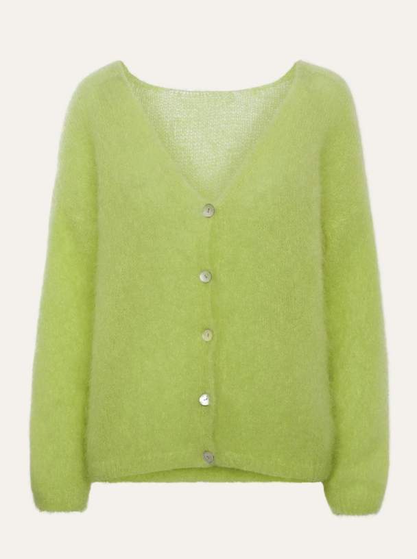 Cornelia Mohair Cardigan - Lime  - Image 2