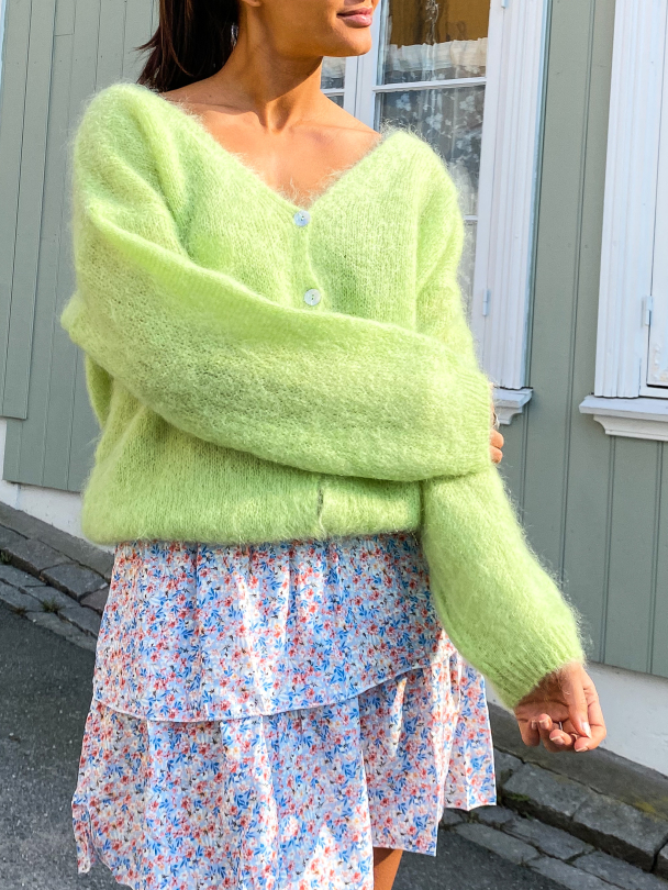 Cornelia Mohair Cardigan - Lime  - Image 1