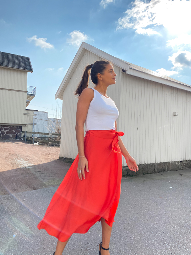 Luella Wrap Skirt - Red Alert - Image 7