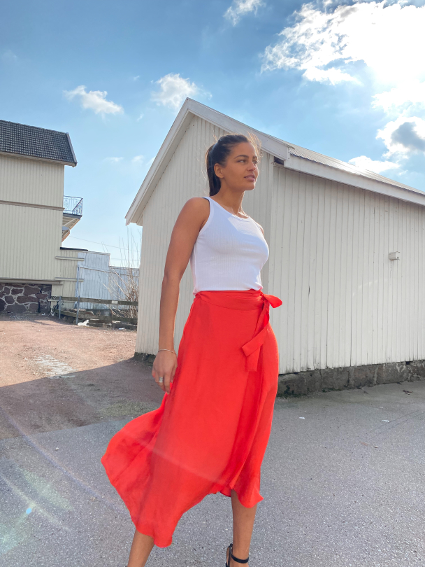Luella Wrap Skirt - Red Alert - Image 8