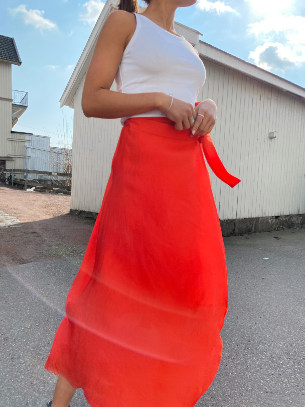 Luella Wrap Skirt - Red Alert - Image 1