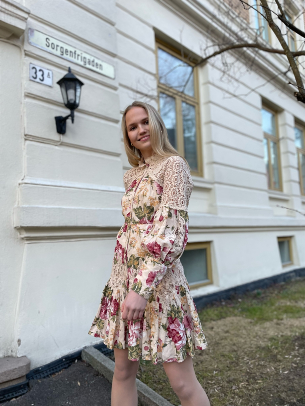 Linen Mini Dress - Peony  - Image 2