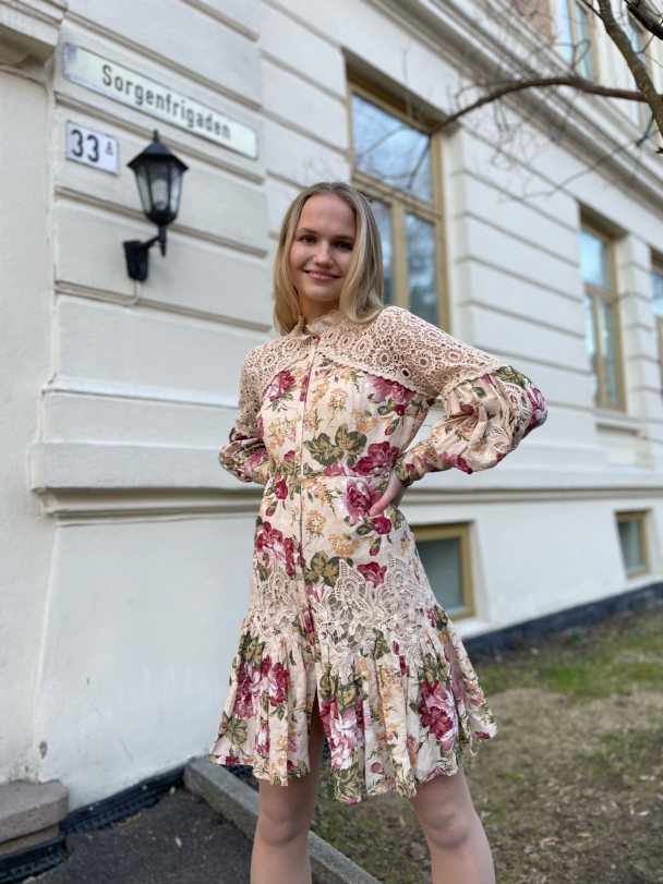 Linen Mini Dress - Peony  - Image 3