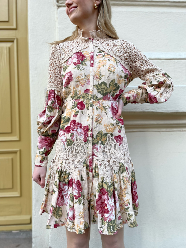 Linen Mini Dress - Peony  - Image 1