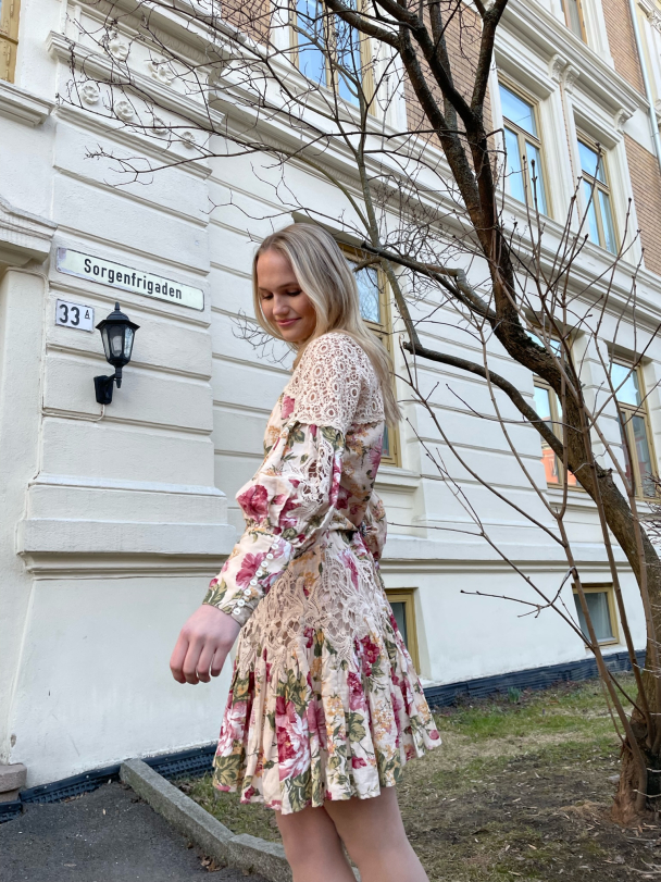 Linen Mini Dress - Peony  - Image 4