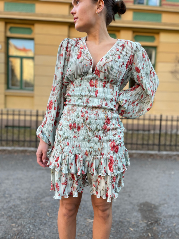 Plisse Smocking Dress - Rose Garden  - Image 1