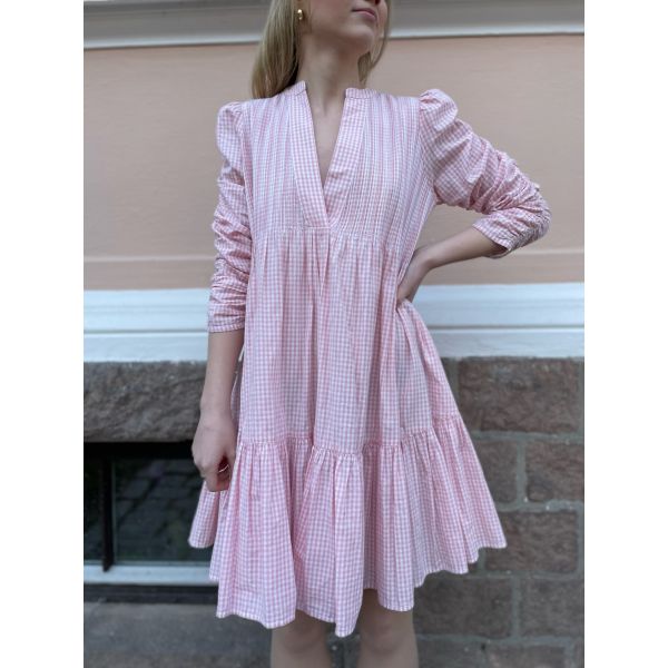 Poplin Shift Dress – Pink Checks 