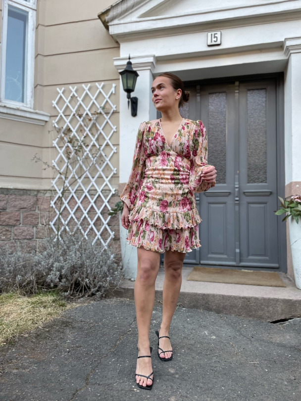 Plisse Smocking Dress - Peony  - Image 4