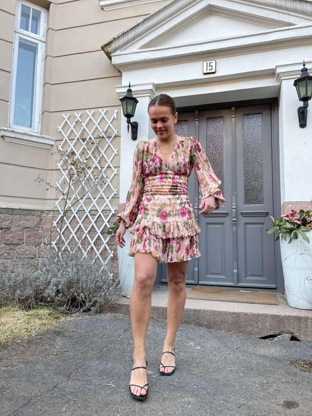 Plisse Smocking Dress - Peony  - Image 5