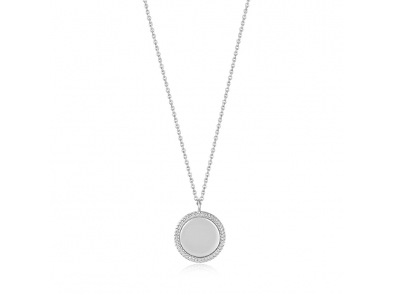 Silver Rope Disc Necklace