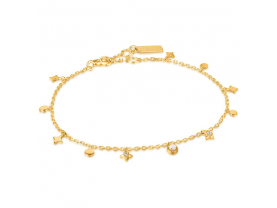 Gold Star Mother of Pearl Drop Anklet