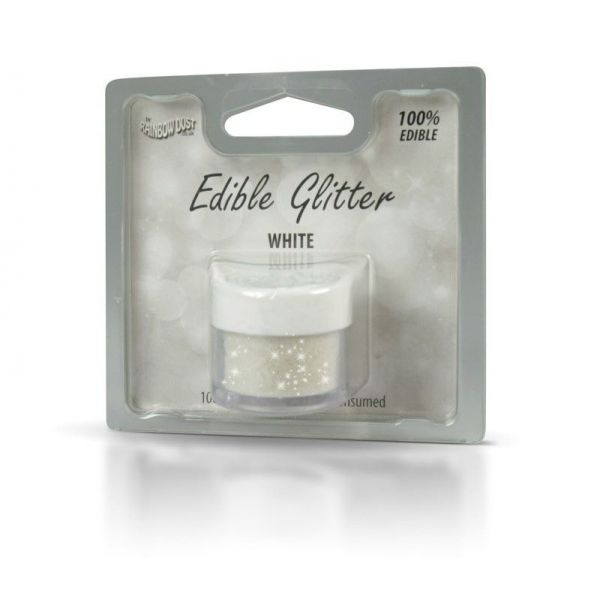 Glitter, hvit, 5 g