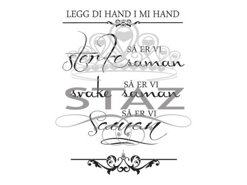 Staz Stempelsett – Legg di Hand i mi Hand