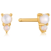 Gold Mother of Pearl and Kyoto Opal Stud Earrings