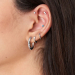 Silver Double Sparkle Barbell Single Earring