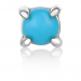 Silver Turquoise Cabochon Barbell Single Earring