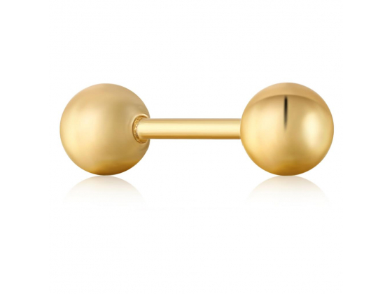 Gold Sphere Barbell Single Earring