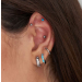 Mini Sphere Barbell Silver Single Earring