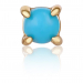 Gold Turquoise Cabochon Barbell Single Earring