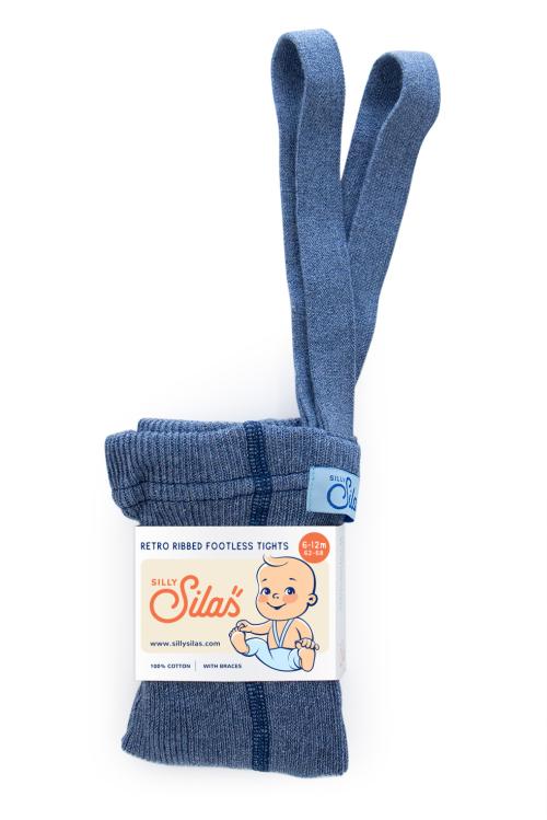 Silly Silas | Footless Tights - Steel Blue Blend