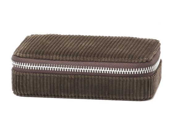 Reiseskrin brun cord/lys beige