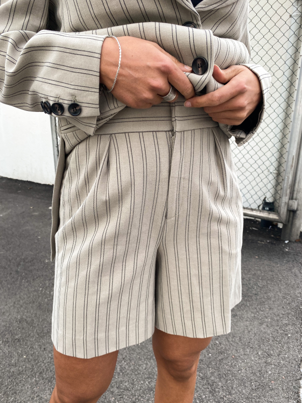 Blair Shorts - Pure Cashmere Pinstripe - Image 1