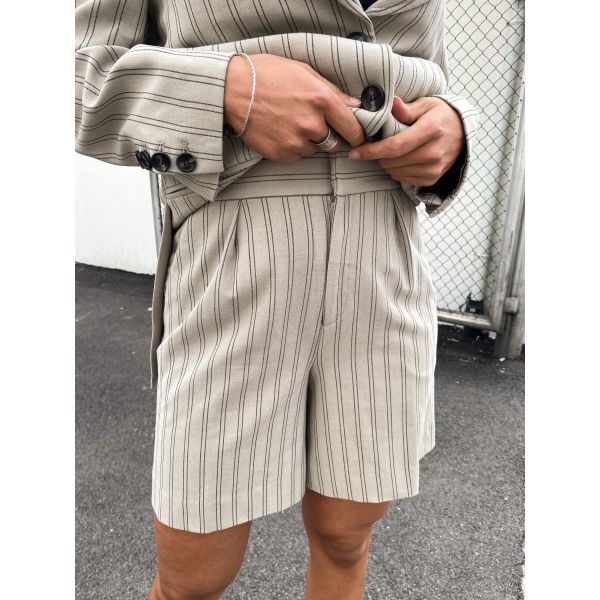 Blair Shorts - Pure Cashmere Pinstripe