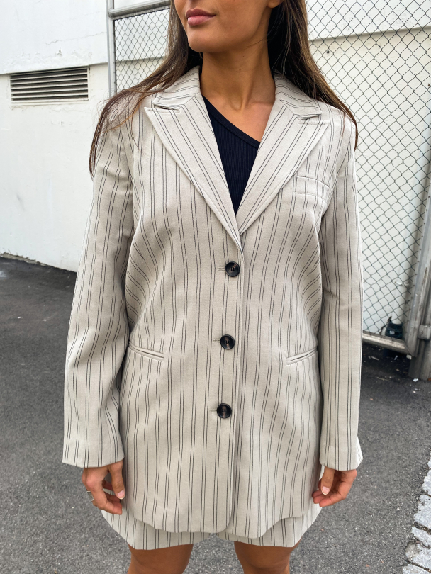 Blair Blazer - Pure Cashmere Pinstripe - Image 1