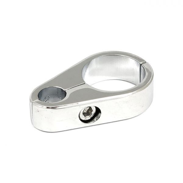 2-PIECE FRAME CABLE CLAMP. CLUTCH. CHROME